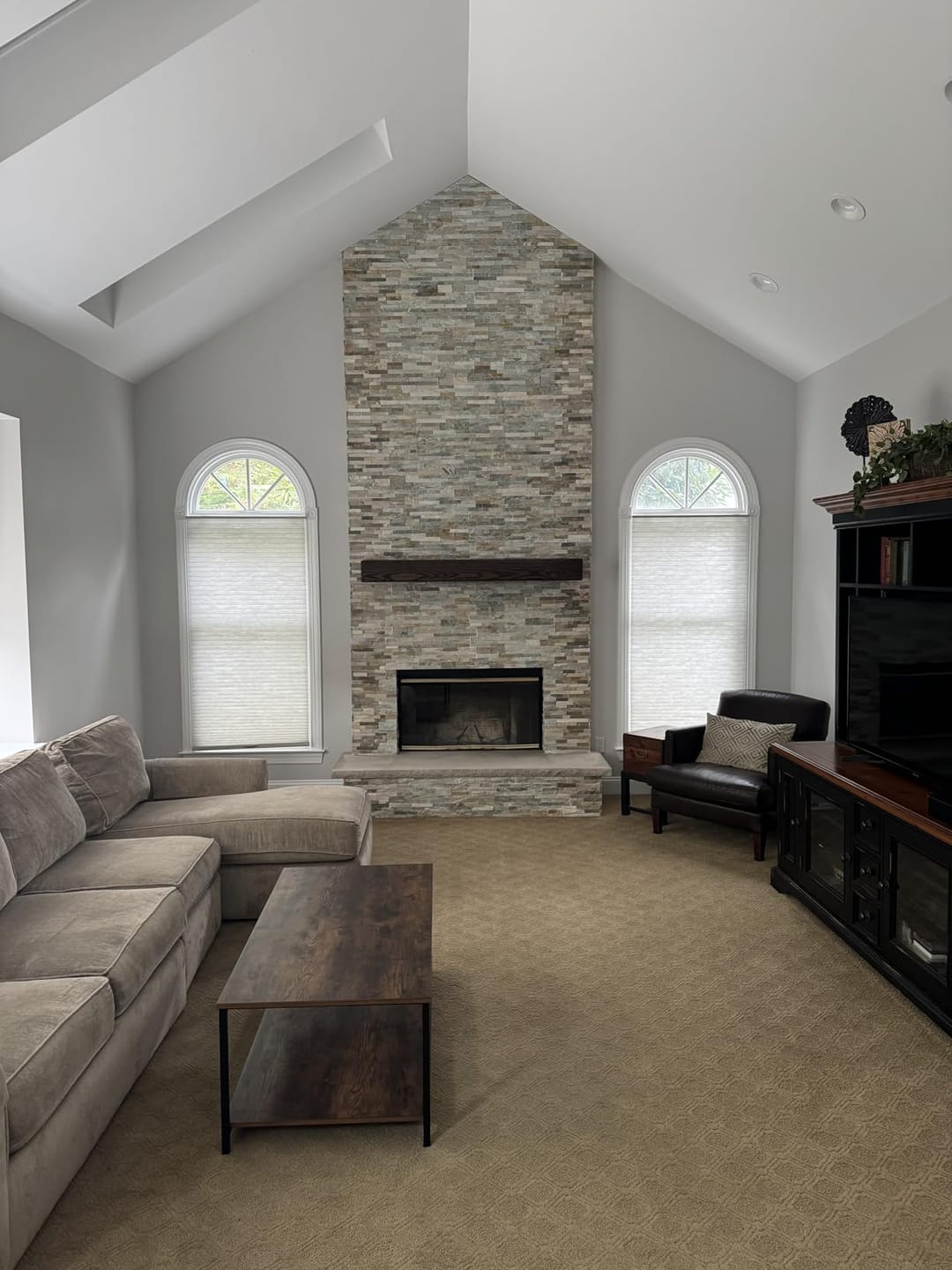 Customer photo review of 60" Handcrafted Real Wood Fireplace Mantel
