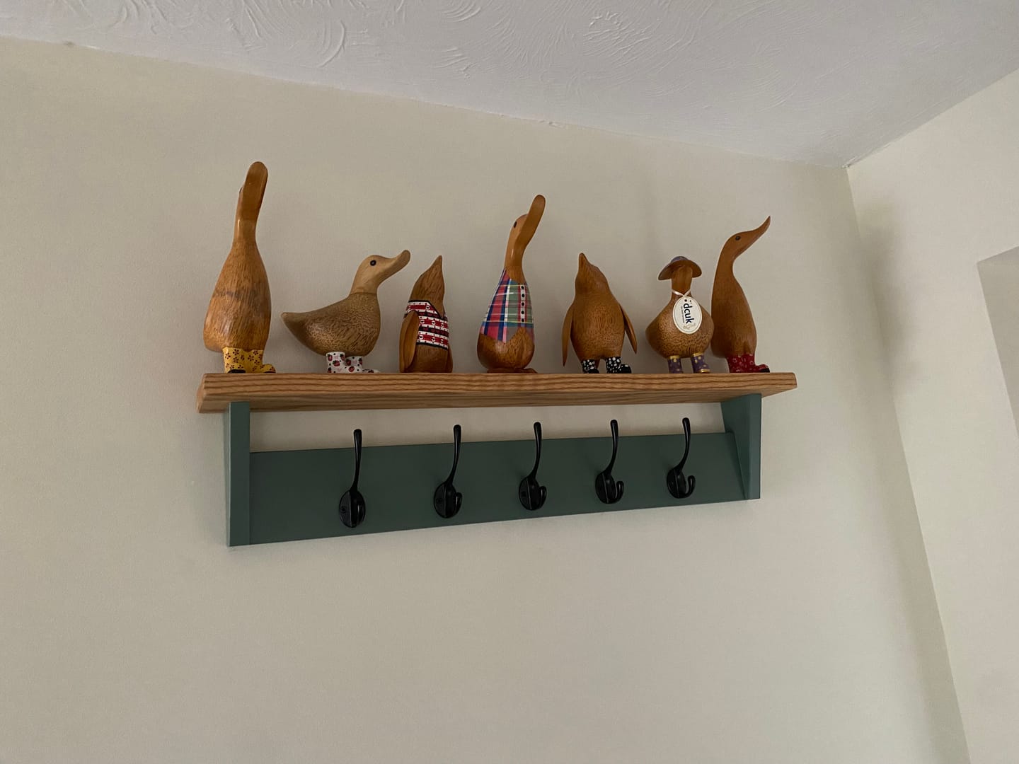 Customer photo review of Green Smoke Coat Rack with Shelf