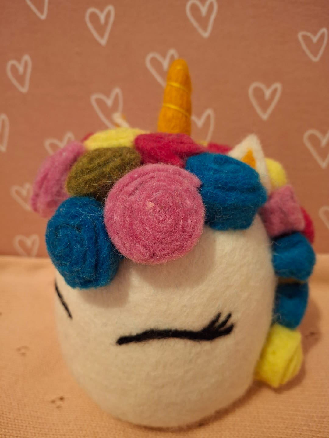 Customer photo review of Felt Unicorn Cake in Bright Colours