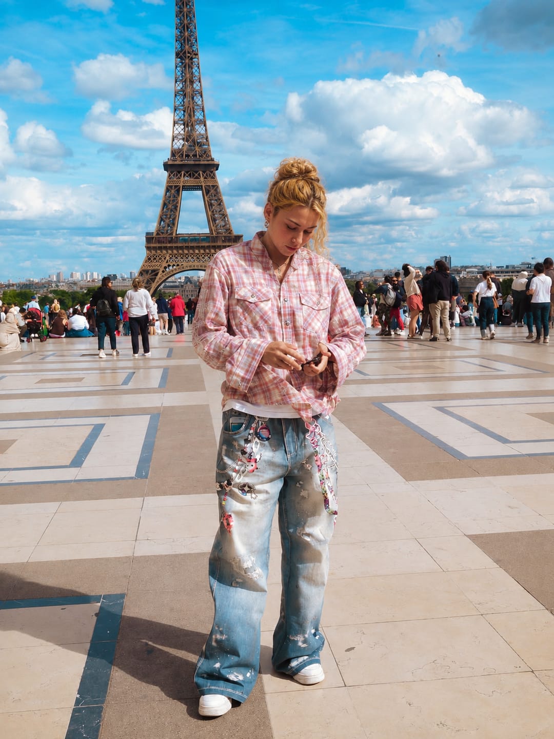 Customer photo review of Y2K Cartoon Pendants Print Pants