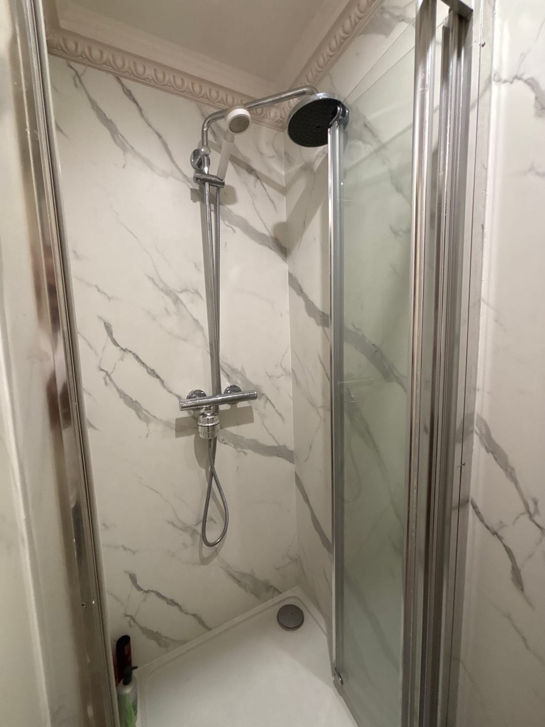 Customer photo review of 10mm Carrara Marble Matt Shower Panel 1M x 2.4M