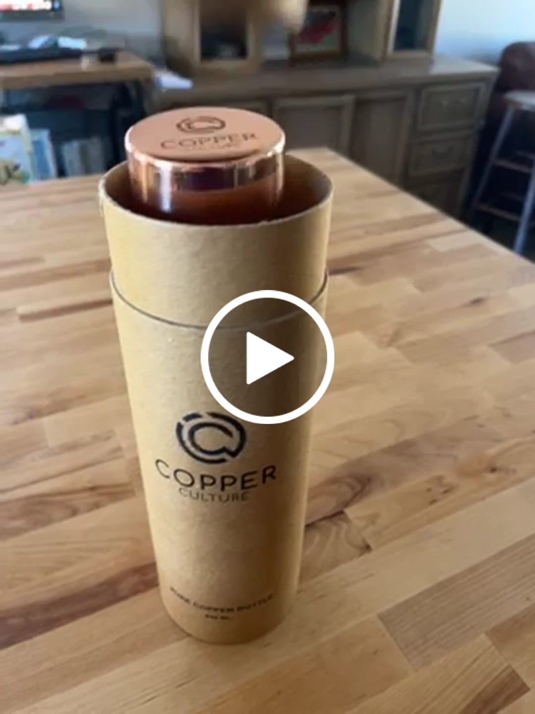 Customer video review of Hammered Pure Copper Water Bottle 950ml