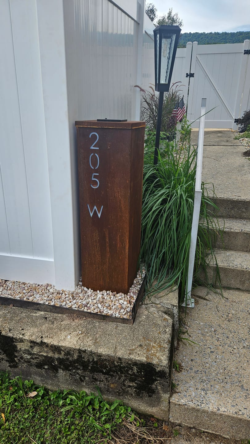 Customer photo review of Address Column - White Translucent Plexiglass Backing Upgrade