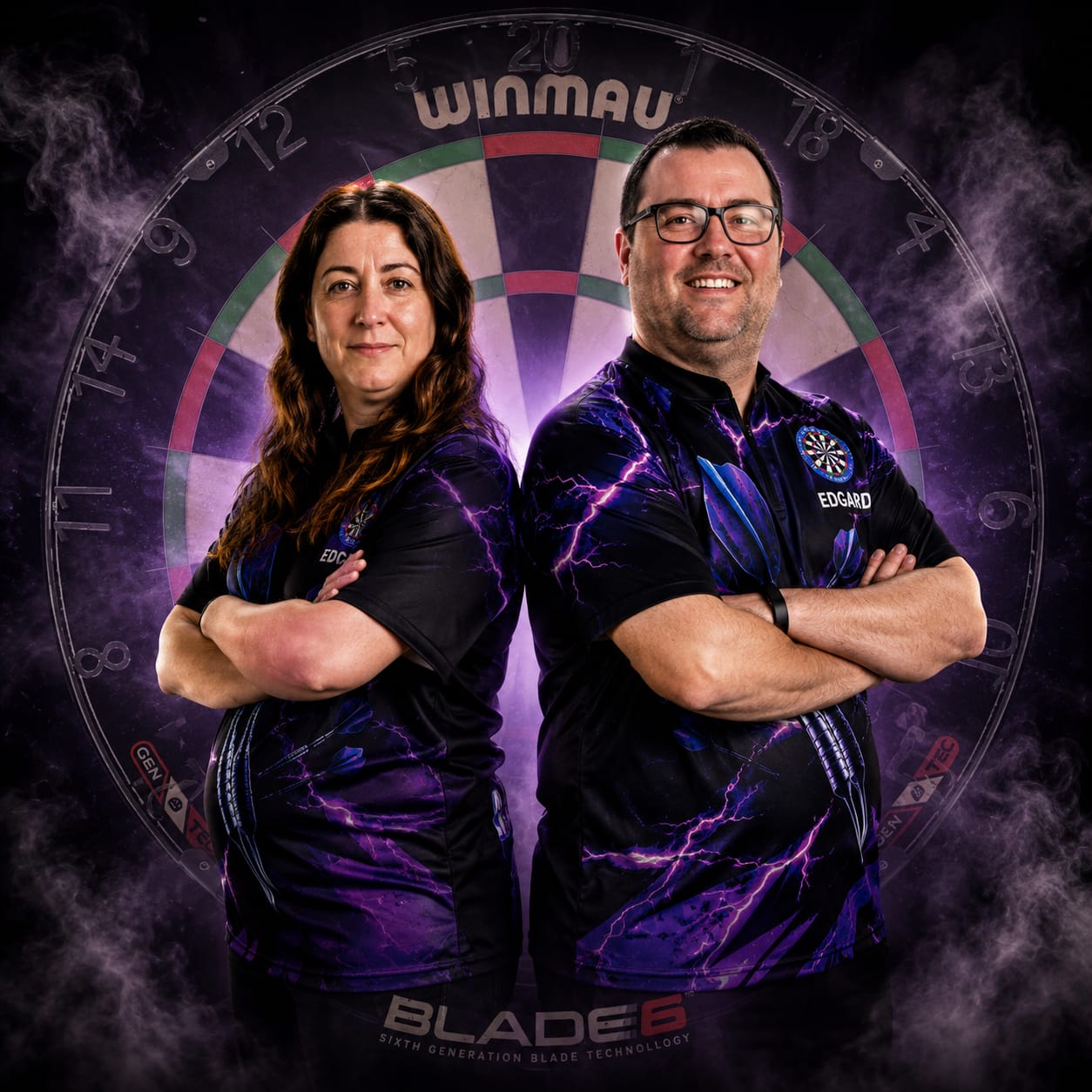 Customer photo review of Maxcorner Lighning Thunder Darts Board Customized Name And Team Name 3D Polo Shirt For Men For Kirk