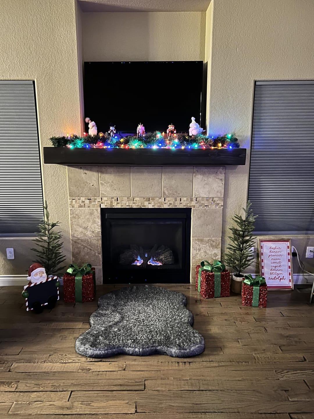 Customer photo review of 60" Handcrafted Real Wood Fireplace Mantel