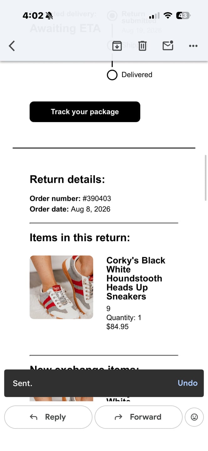 Customer photo review of Corky's Black White Houndstooth Heads Up Sneakers