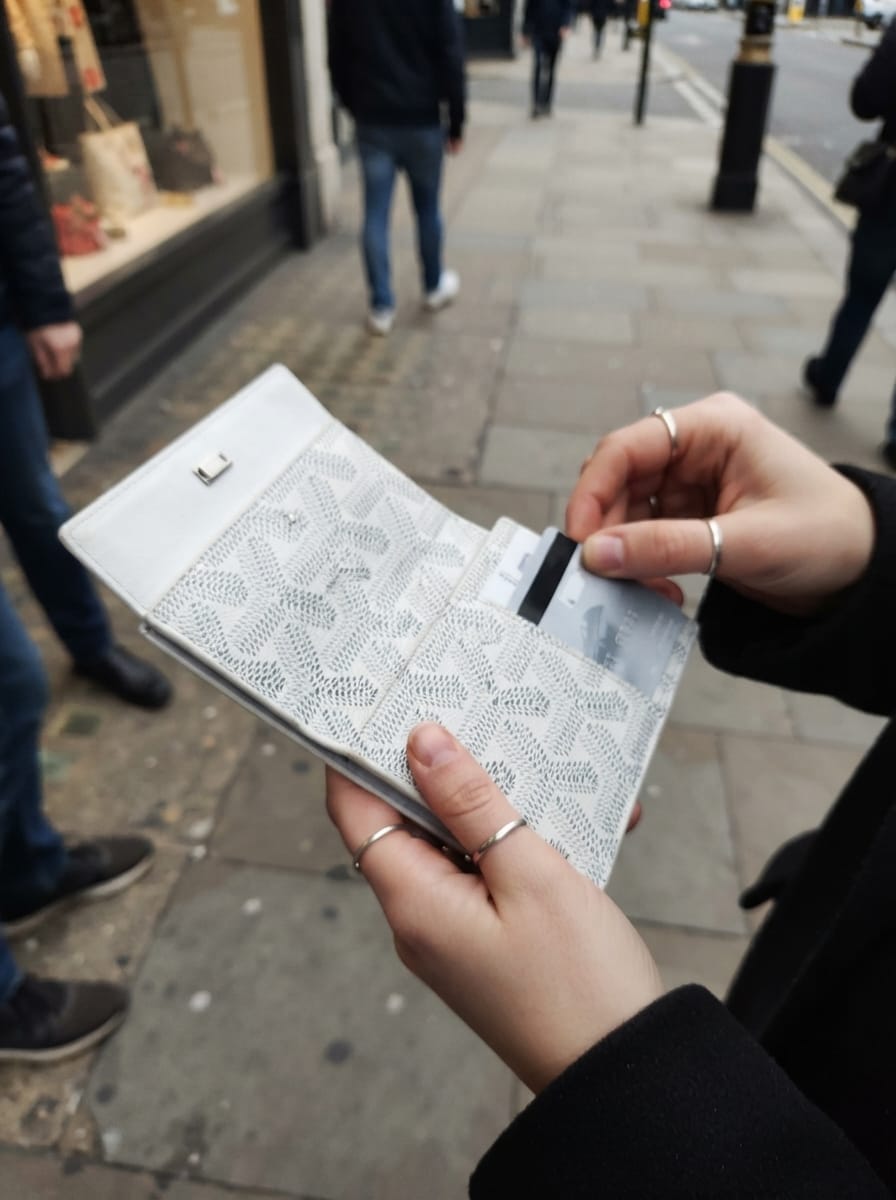 Customer photo review of Honoré Chevron Card Wallet