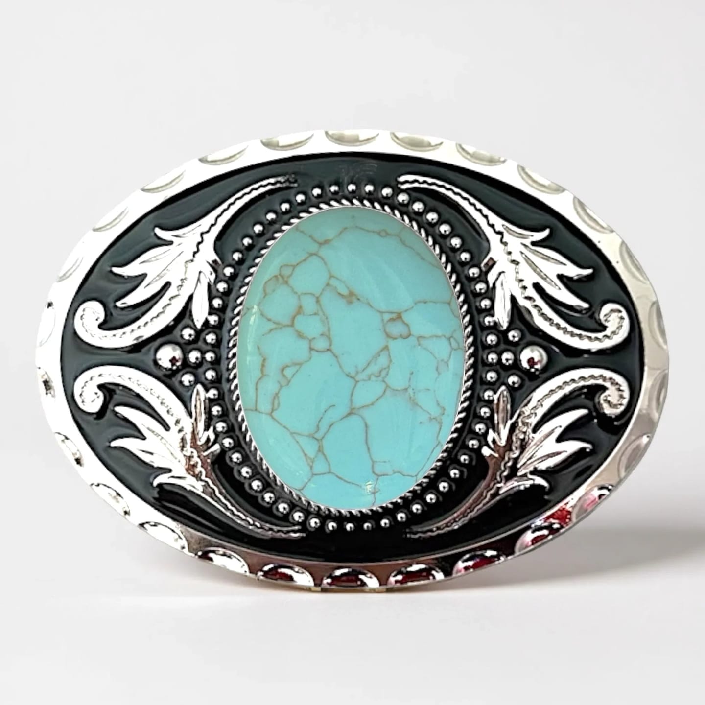 Customer photo review of Turquoise Belt Buckle - Light Blue - Classic Cowboy Western Style Durable Metal Accessory