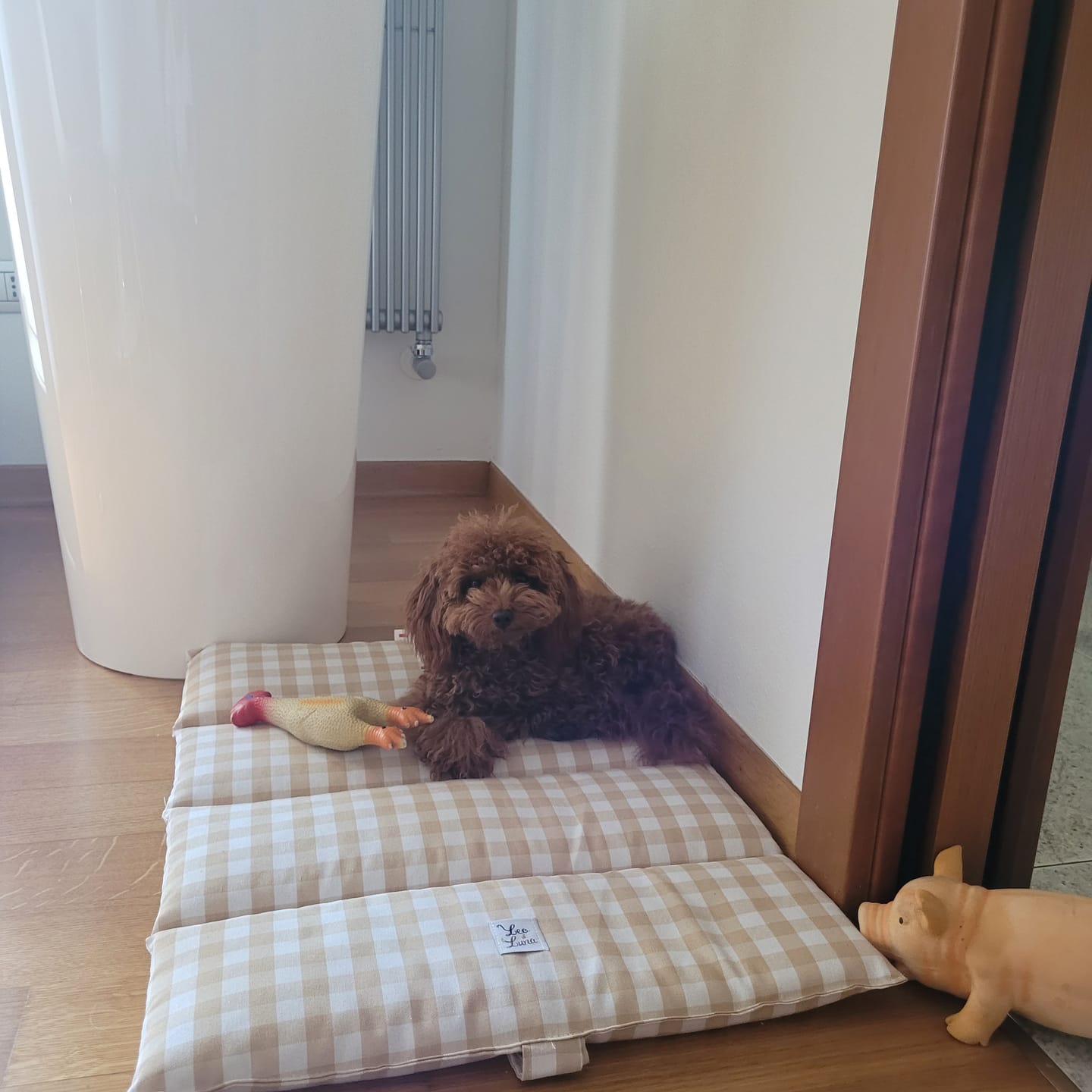 Customer photo review of Trapuntina Arrotolabile Cotone Quadretto Beige