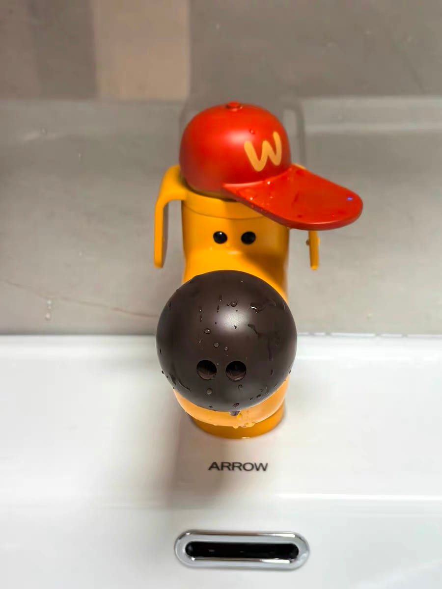 Customer photo review of Creative Dog Bathroom Faucet with Hot and Cold Mixer