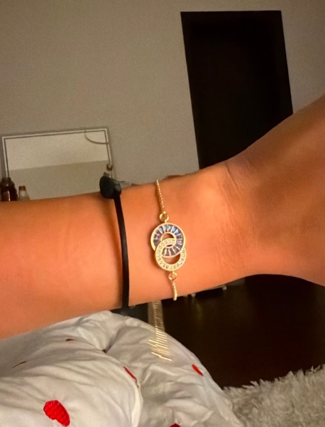 Customer photo review of Personalized Linked Birthstone Bracelet