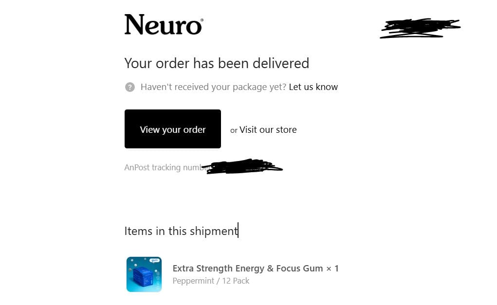 Customer photo review of Extra Strength Energy & Focus Gum