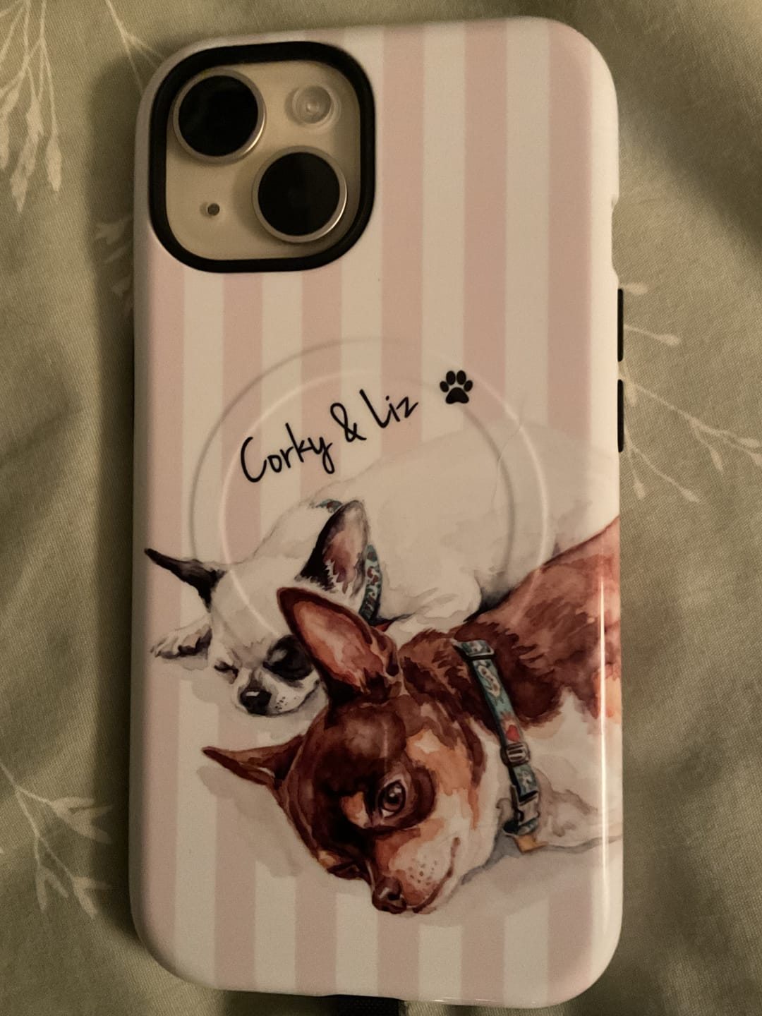 Customer photo review of The Classic Cabana – Personalized Pet iPhone Case