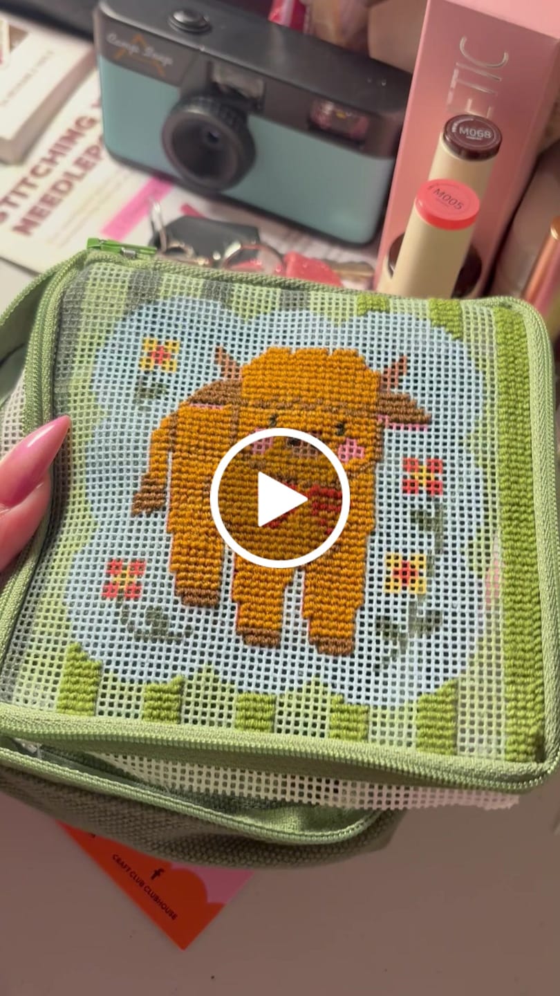 Customer video review of HIGHLAND COW - Needlepoint Pouch Kit