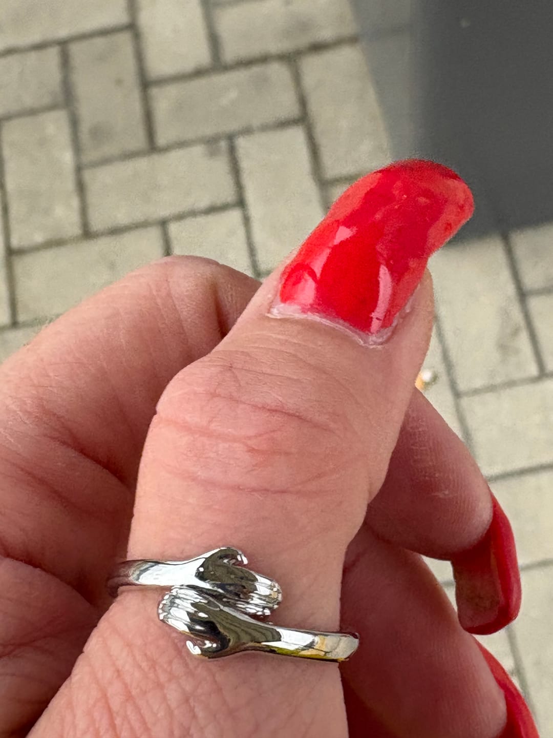 Customer photo review of Flex-Ring 925 versilbert »Ich umarme mich« passt bis Größe 54