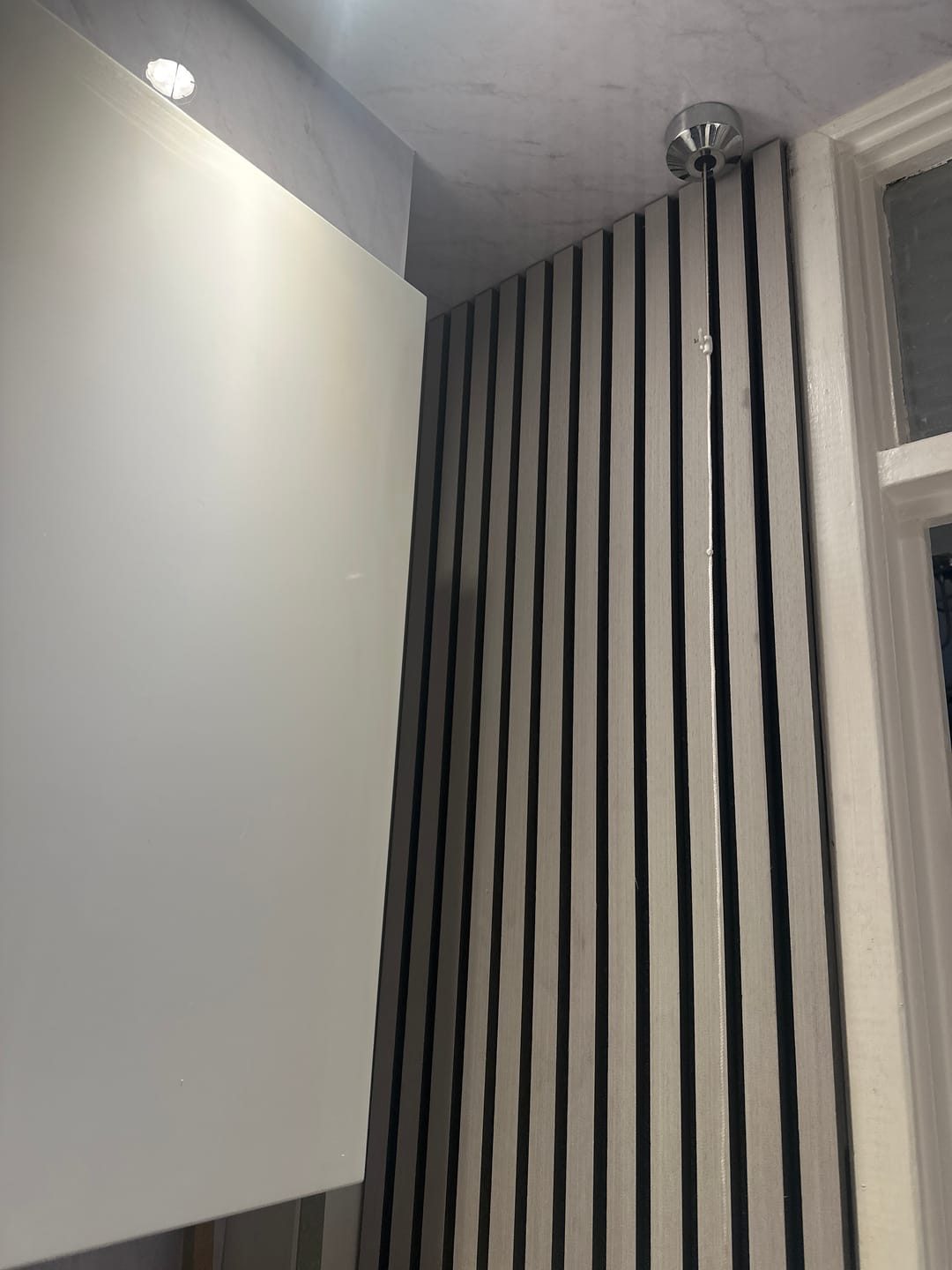 Customer photo review of Acoustic Slat Wall Panels Wooden Decorative Wall Panels Grey Oak Premium 2.4m x 0.6m