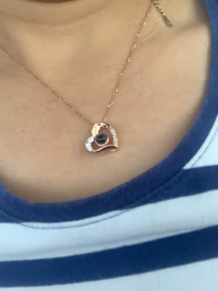 Customer photo review of To My Beautiful Wife - Believe in Yourself - Love Knot Necklace