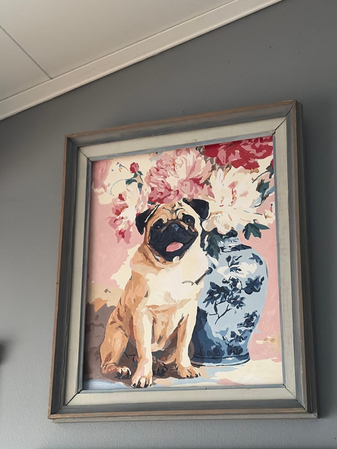 Customer photo review of Floral Pug | Paint by Number