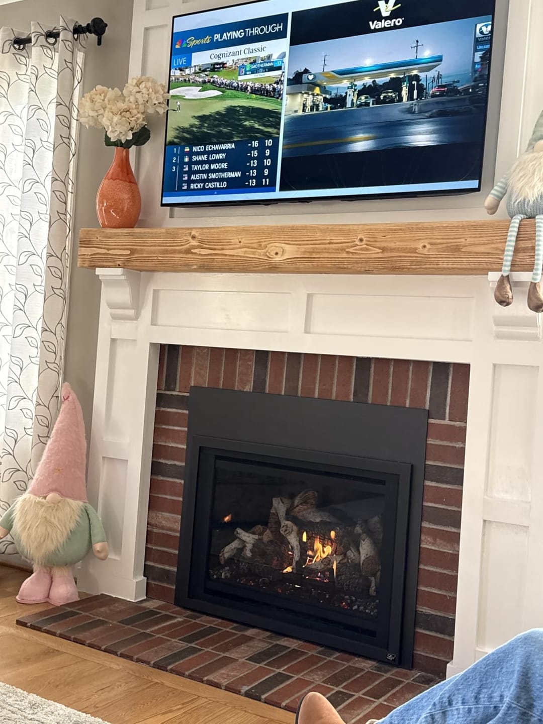 Customer photo review of 60" Handcrafted Real Wood Fireplace Mantel