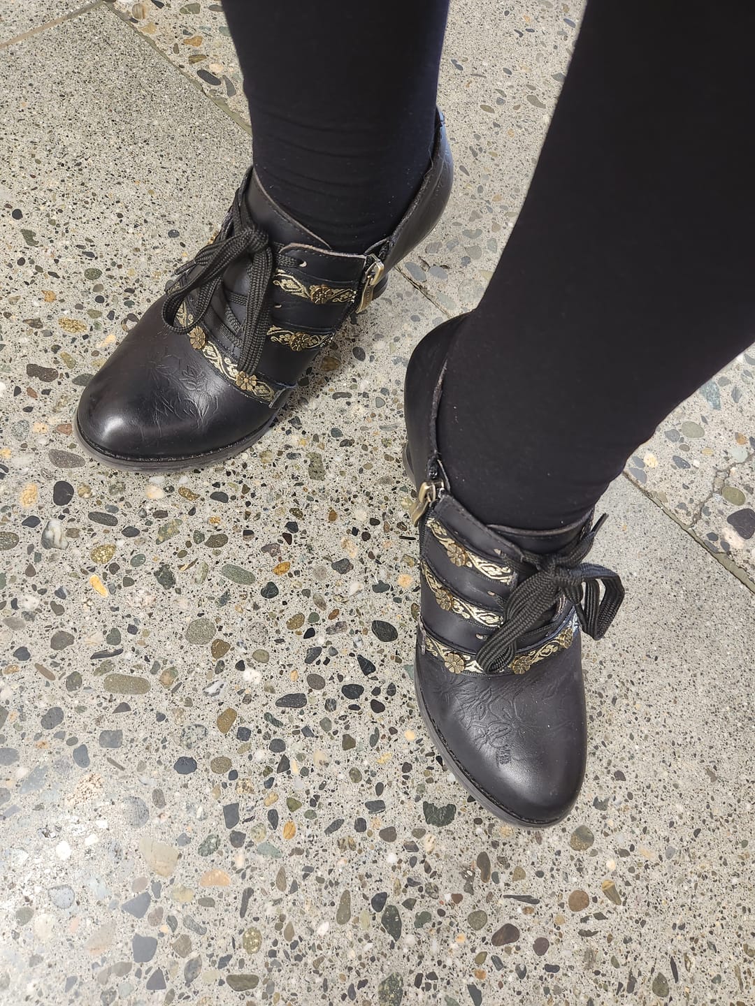 Customer photo review of Vintage Boho Lace-Up Pumps