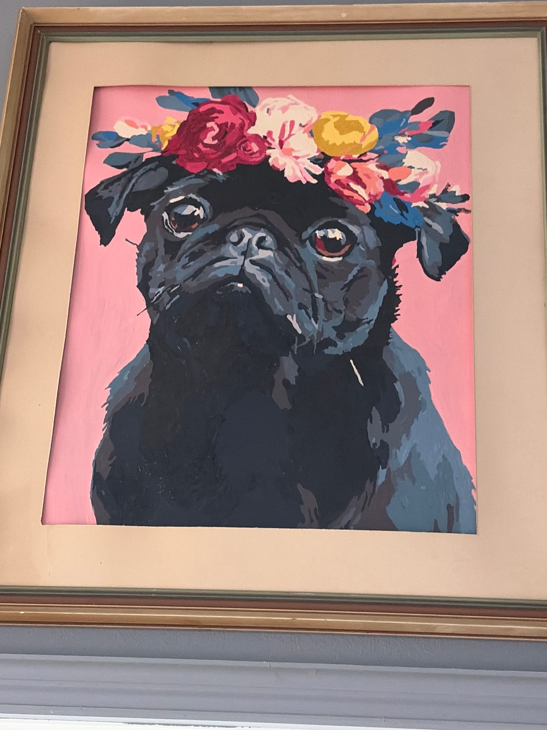 Customer photo review of Black Pug Portrait | Paint by Number
