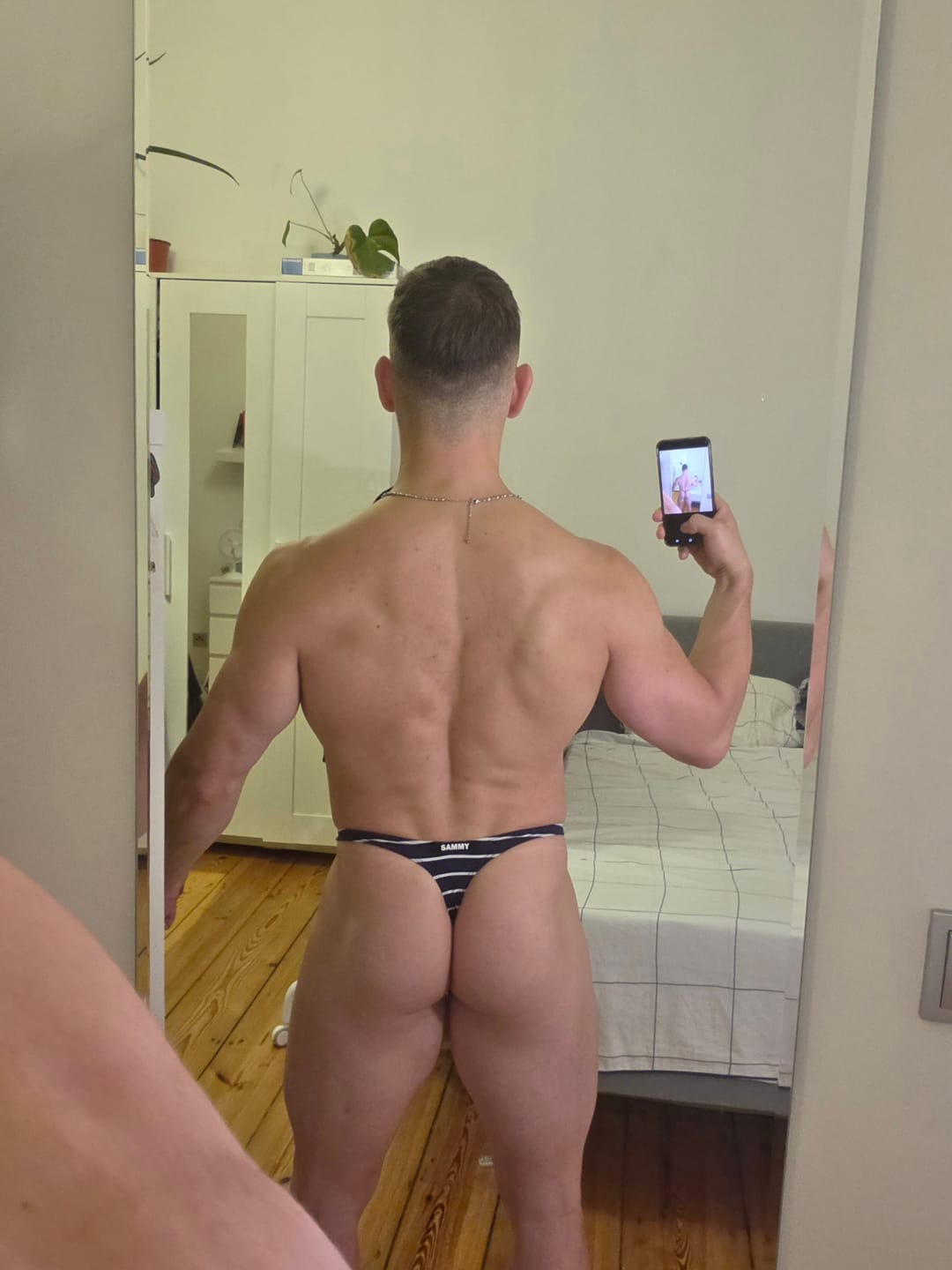 Customer photo review of Striped G-String Swim Thong