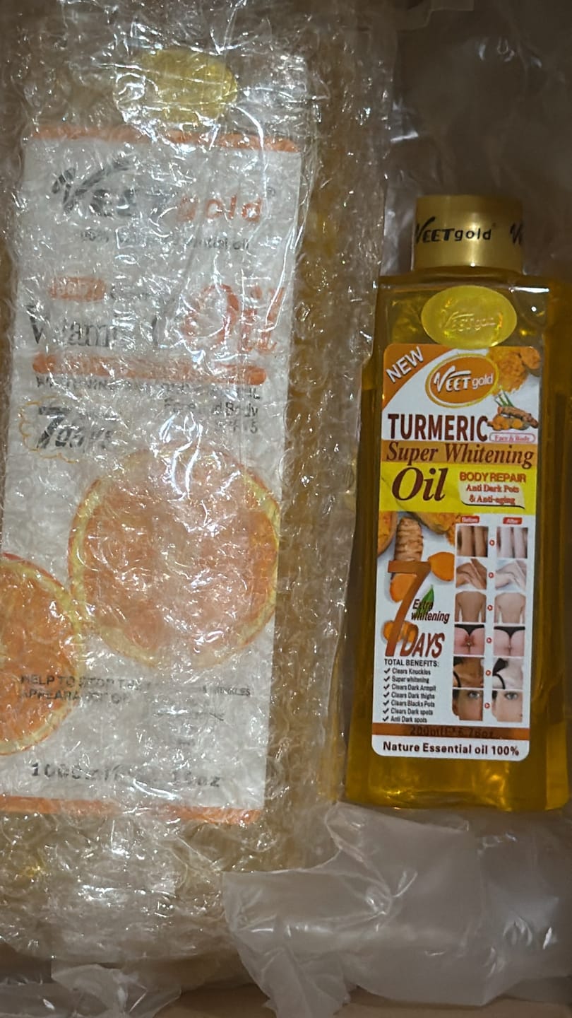 Customer photo review of Veet Gold Turmeric Super Whitening Oil (200ml)