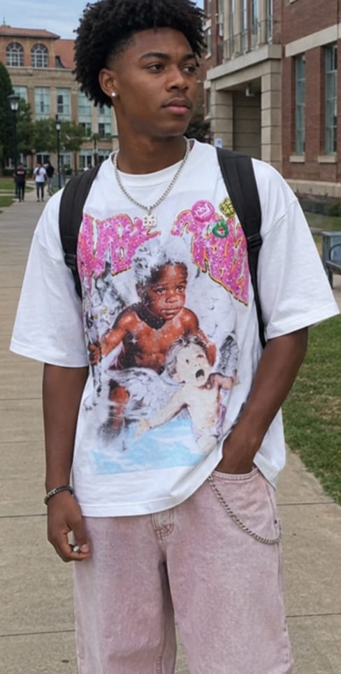 Customer photo review of Iced Out Cherub Rockstar Tee-590