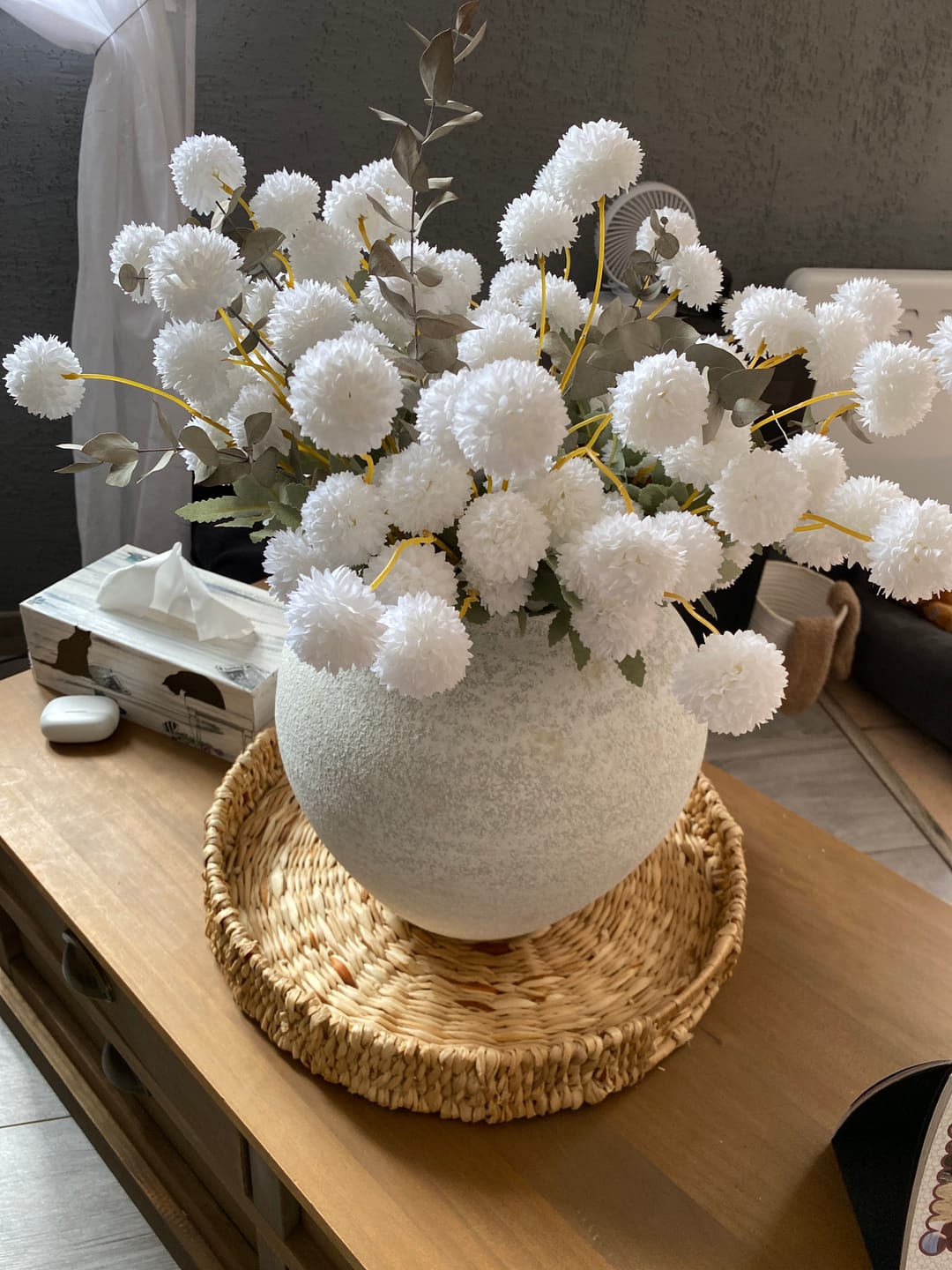 Customer photo review of Fleurs de Kiku - Blanc (20 tiges/ 100 pompons)