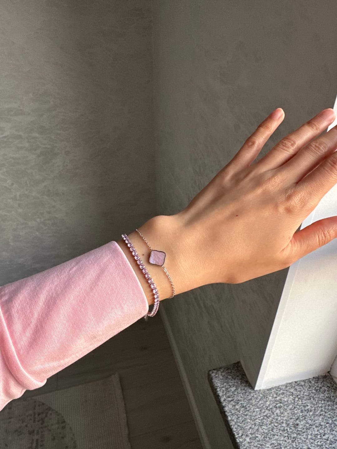 Customer photo review of Ava Silver Pink Bracelet