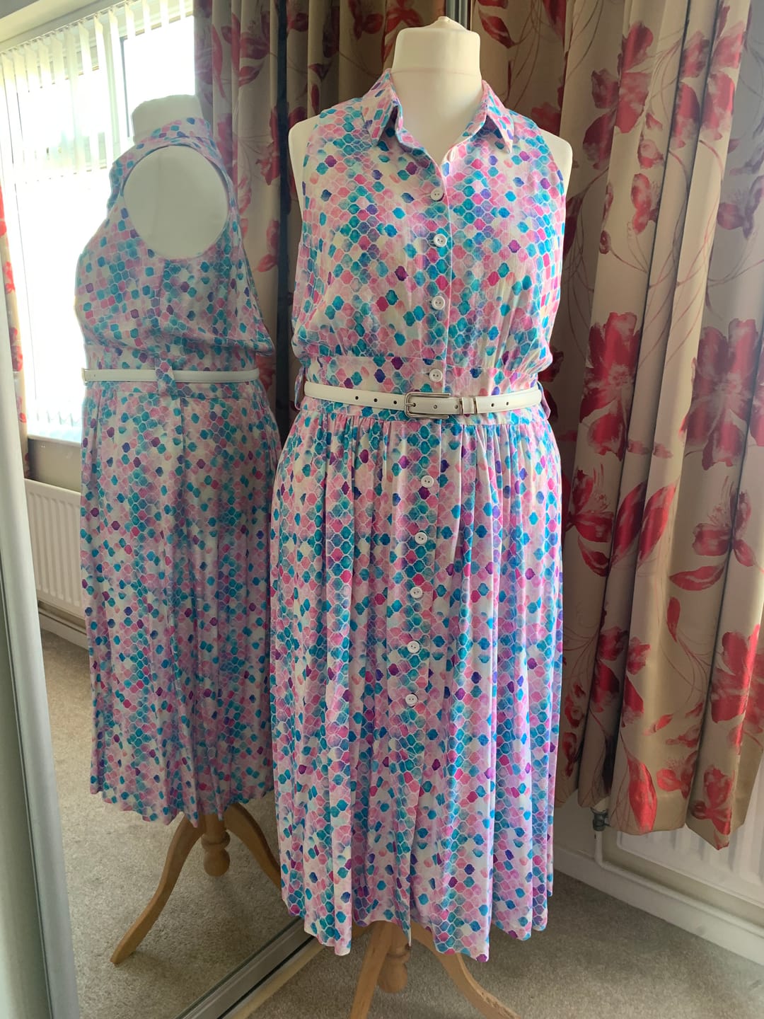Customer photo review of Abstract Tiles Linen Viscose Fabric
