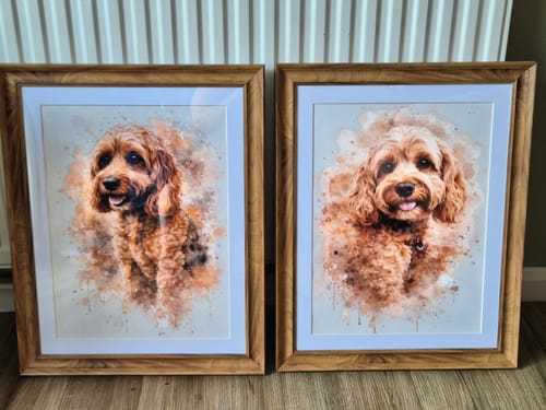 Customer photo review of Watercolour Realistic Portrait - Personalised Poster