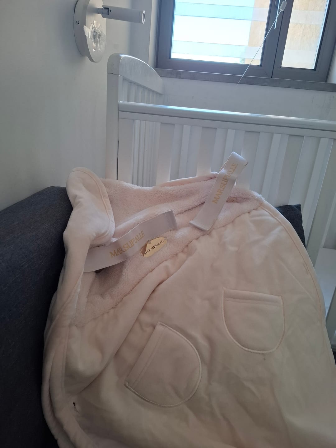 Customer photo review of Creamy Slumber Cream Luxury Velveteen Stroller Blanket
