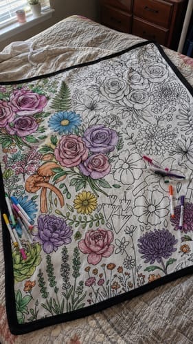 Customer photo review of Custom Blanket - For Adults - DIY Drawing with Markers