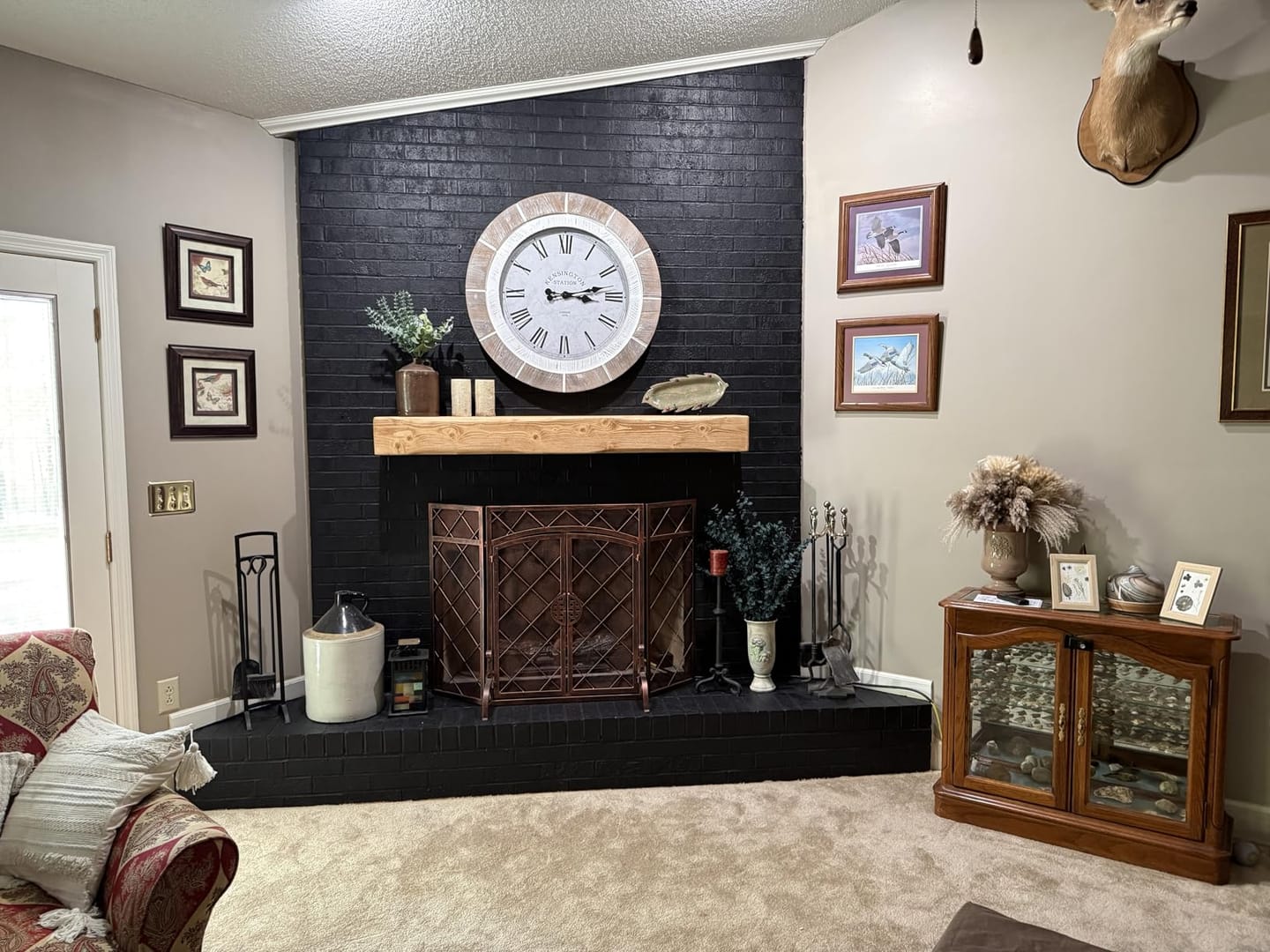 Customer photo review of 48" Handcrafted Pine Wood Fireplace Mantel