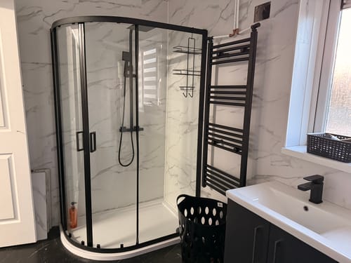 Customer photo review of Nuie Rene 1200 x 800mm Offset Quadrant - Matt Black