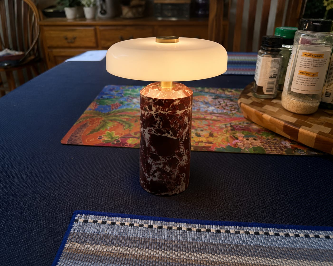 Customer photo review of Wireless Marble Glass Table Lamp