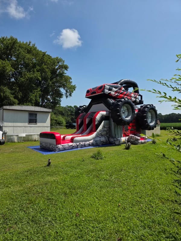 Customer photo review of Inflatable Monster Truck Bounce House Combos Dual Lanes Bouncy Castle Slide Hire Near Me Inflatable Indoor Playground