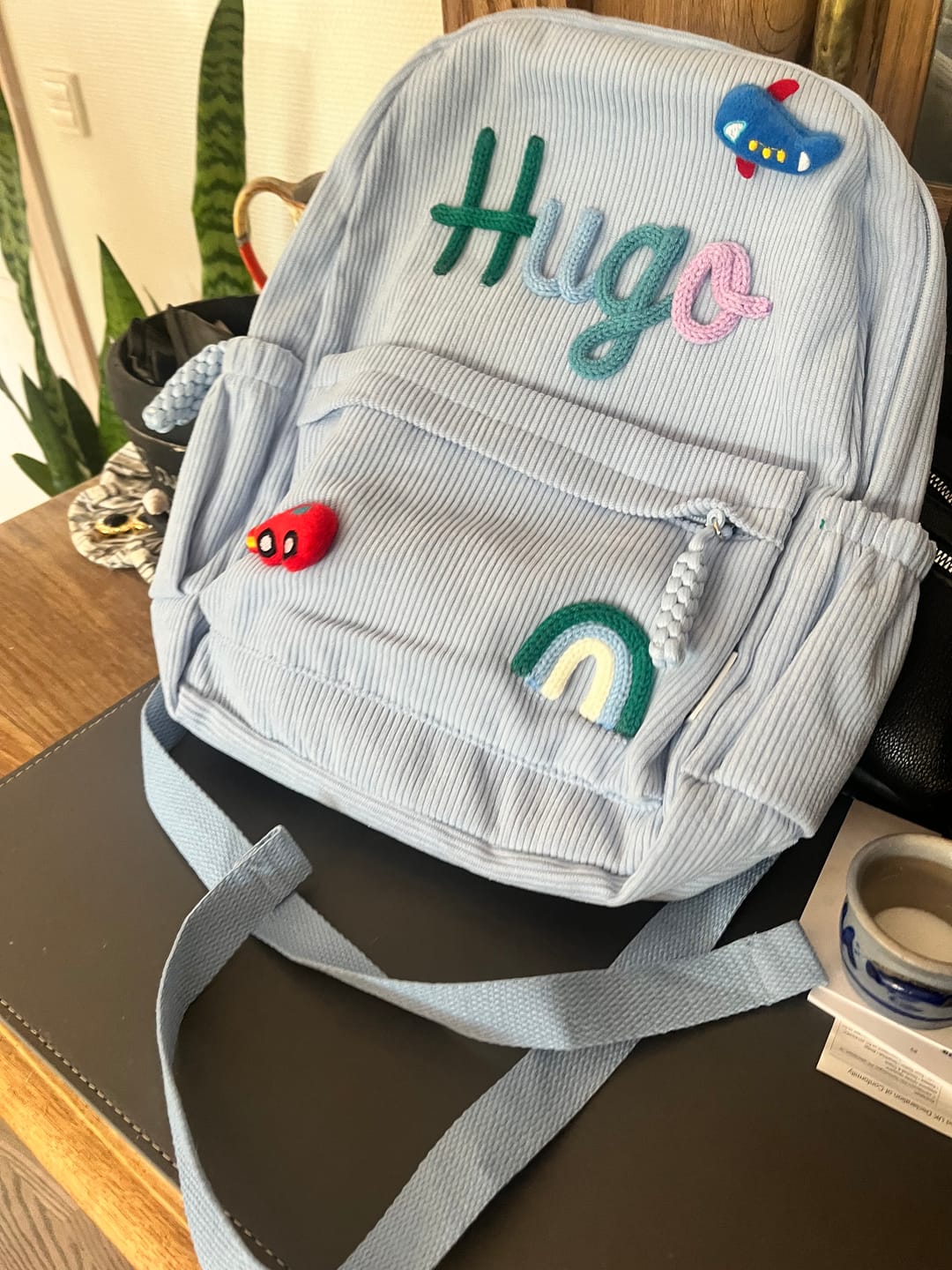 Customer photo review of K&C - Personalized Knitted Backpack