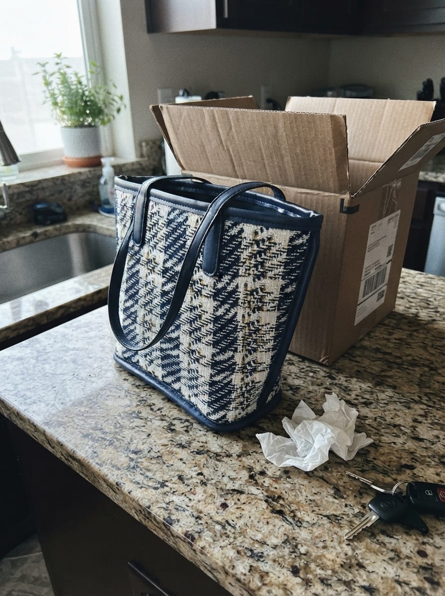Customer photo review of Alana Tartan Tote Bag