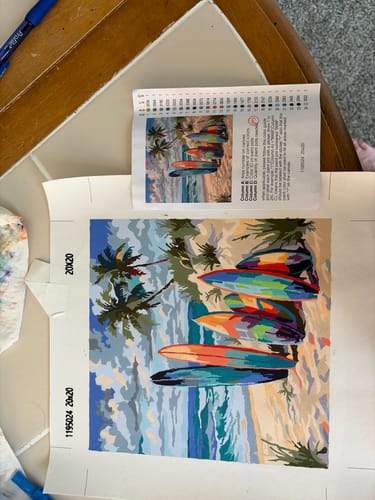 Customer photo review of Colorful Surfboard Shoreline (Paint by Numbers)
