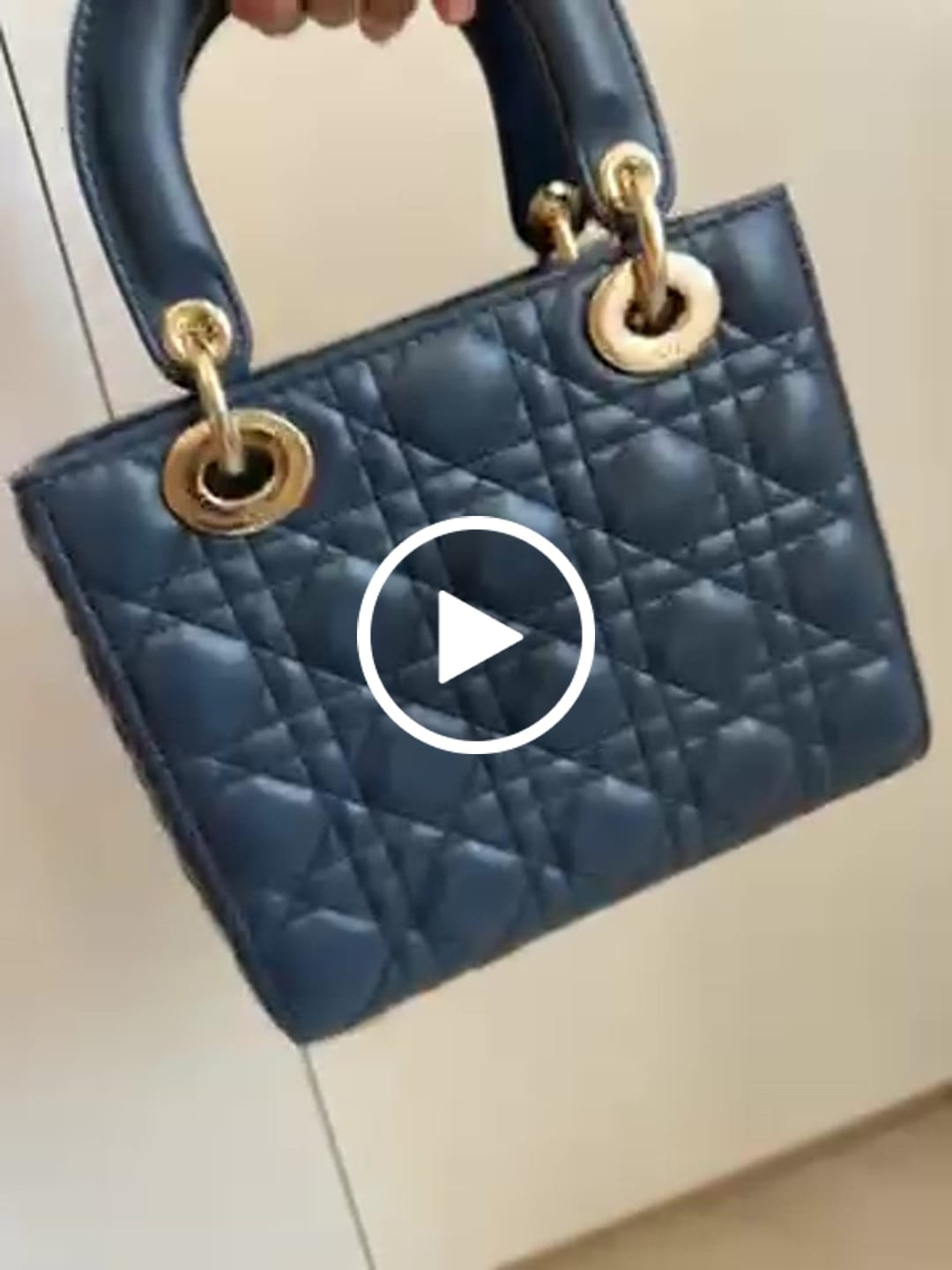 Customer video review of Dior 2026 Mini Lady Dior Bag Dark Blue Lambskin 247370