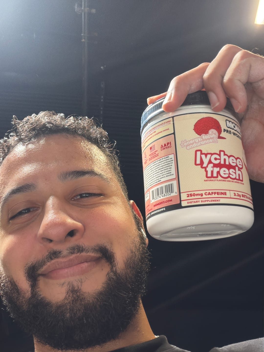 Customer photo review of MOMO® pre-workout | Lychee Fresh | 40 scoops