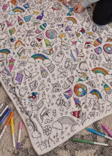 Customer photo review of Custom Blanket - For Adults - DIY Drawing with Markers