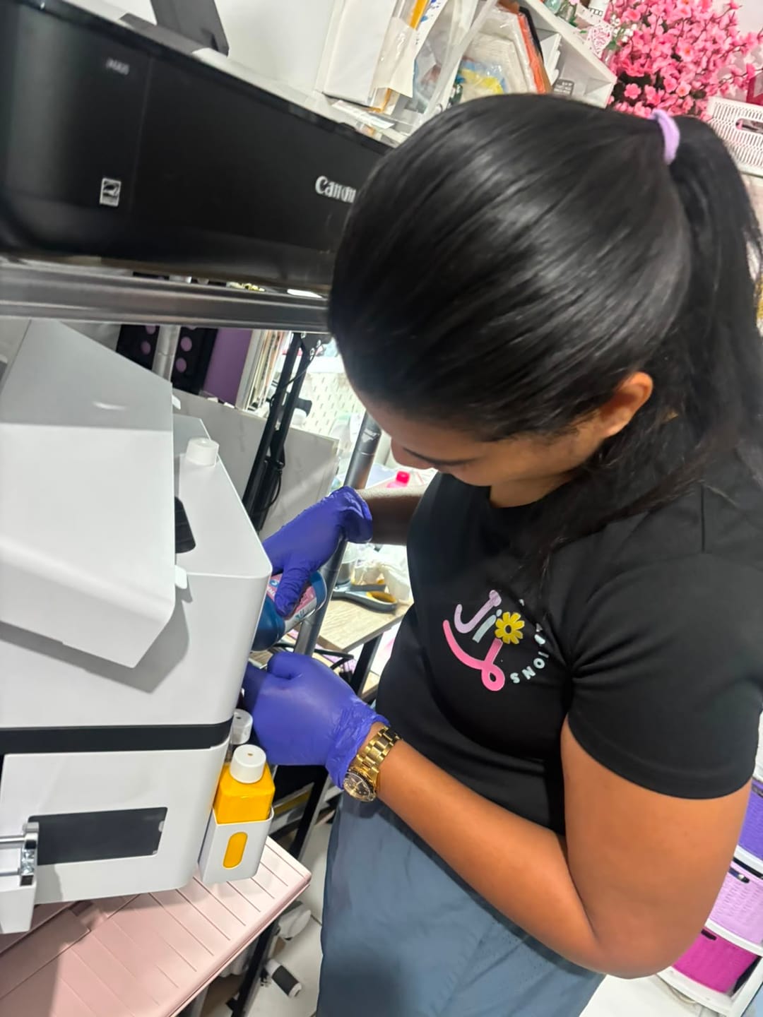 Customer photo review of Haolic 13" Pink A3 XP-1 Pro DTF Printer
