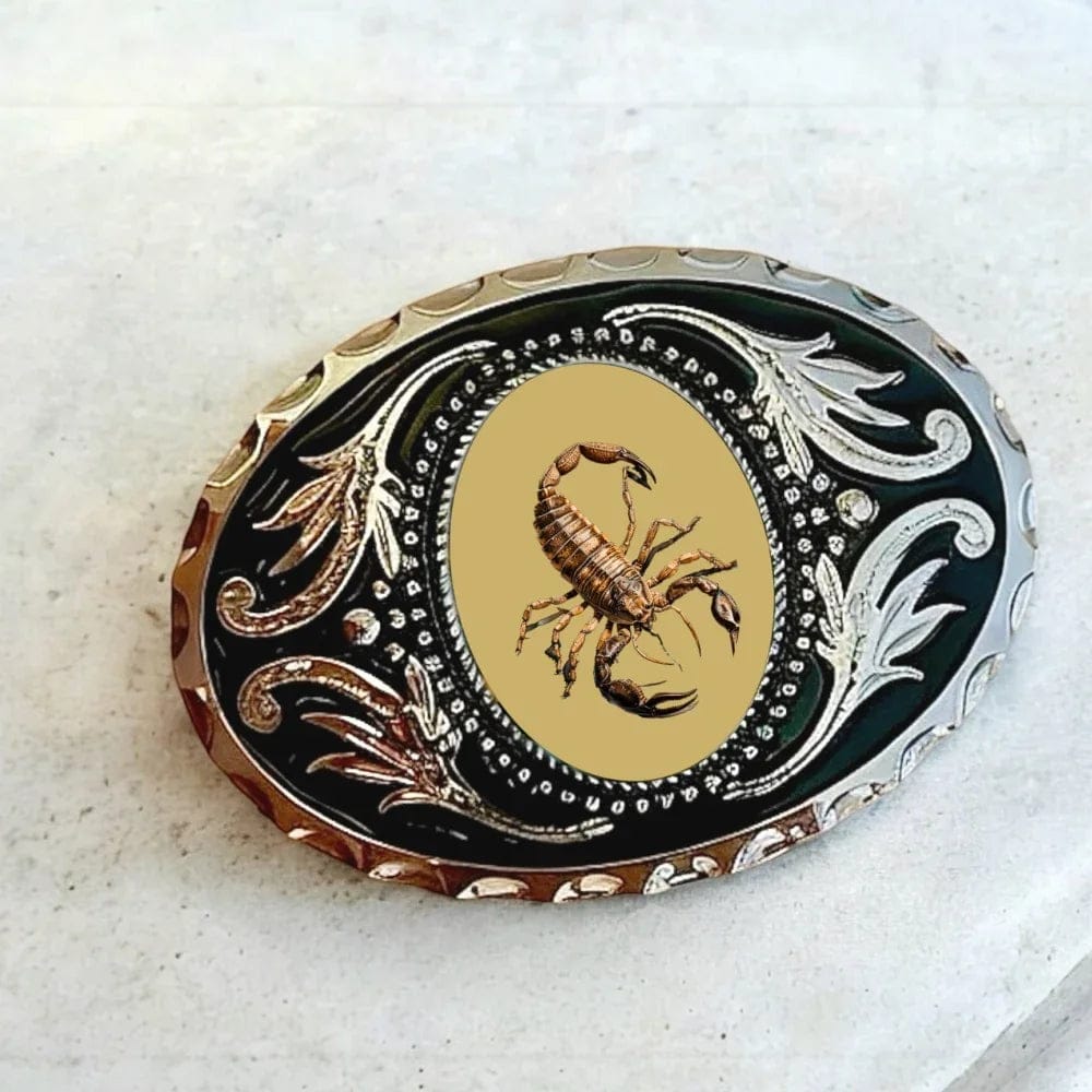 Customer photo review of Belt Buckle Cowboy Accessory with Western Scorpion
