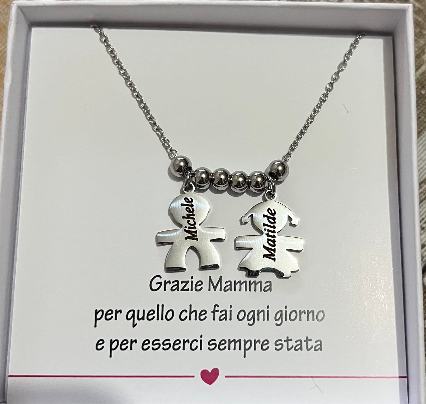 Customer photo review of Collana con bambini - I Miei Tesori