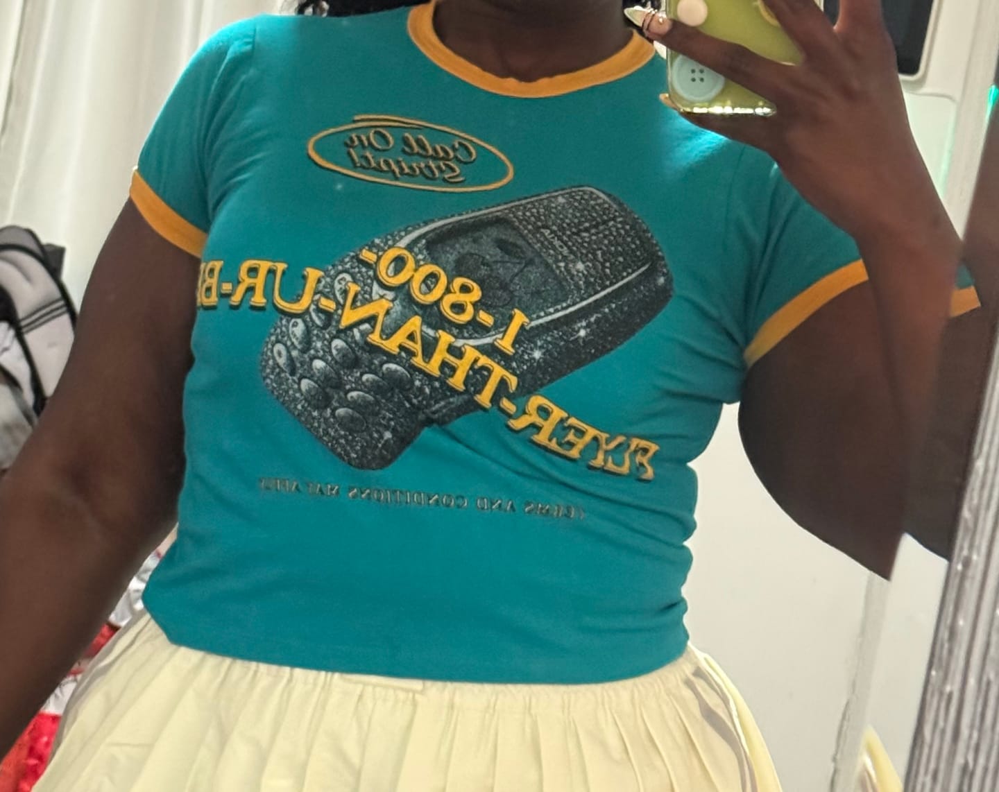 Customer photo review of FLYER THAN YOUR BF RINGER TEE