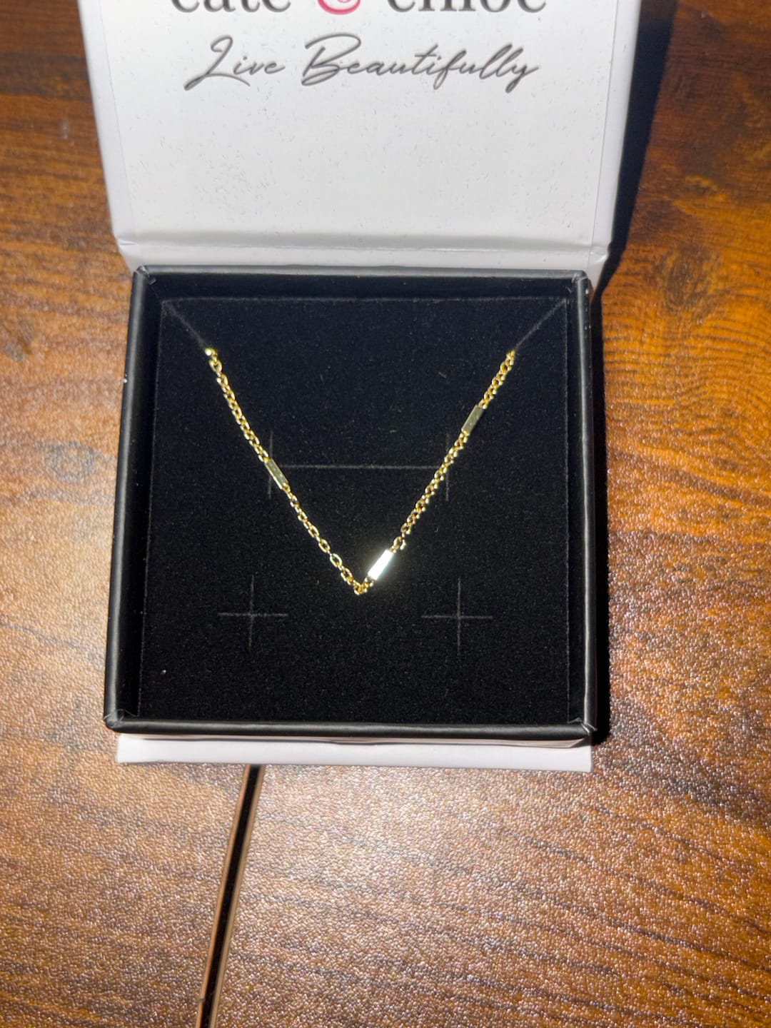 Customer photo review of Cassidy 18k White Gold Plated Stacking Necklace Chain