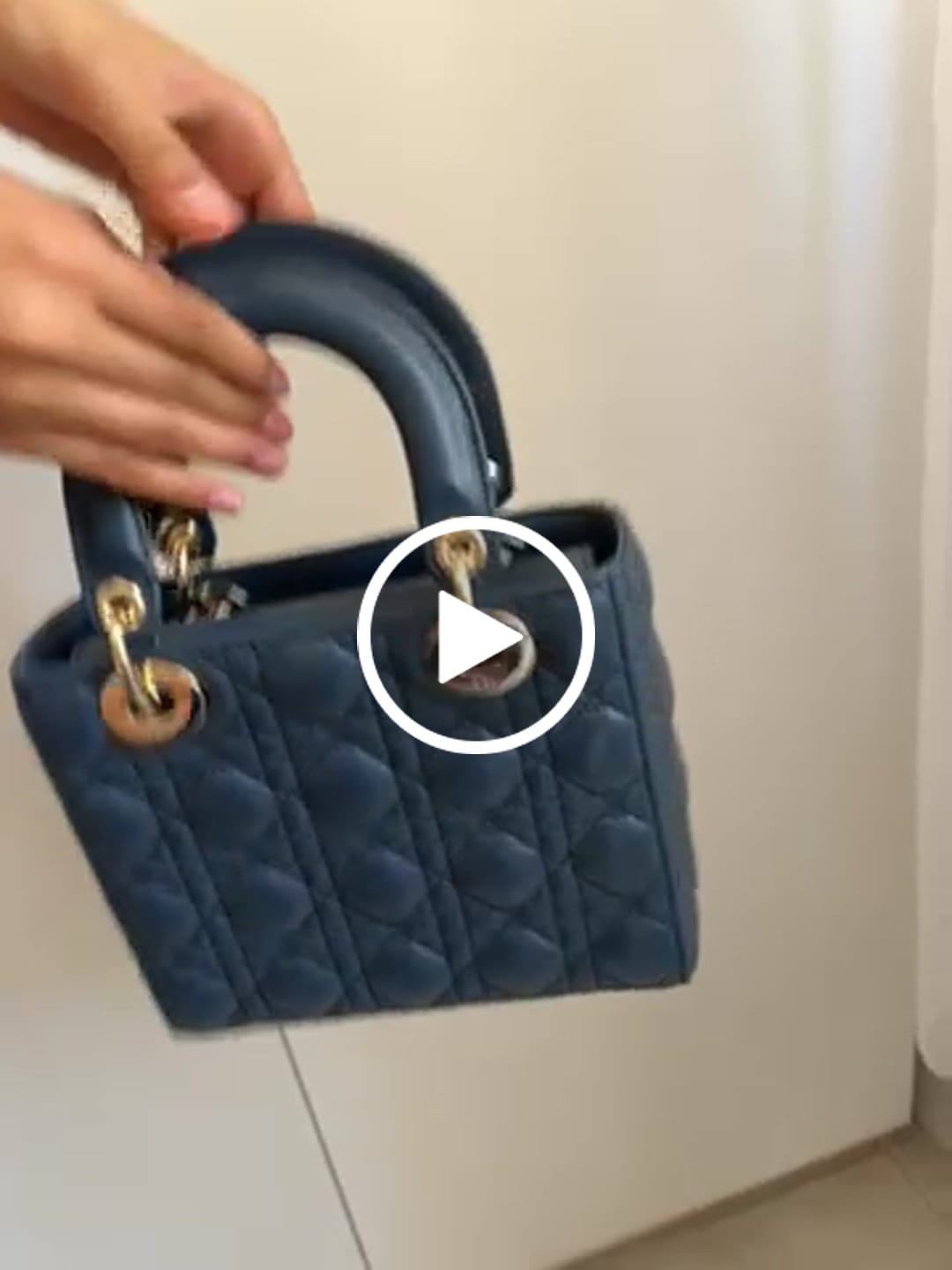 Customer video review of Dior 2026 Toujours Bag Blue Grey Suede Leather 286497